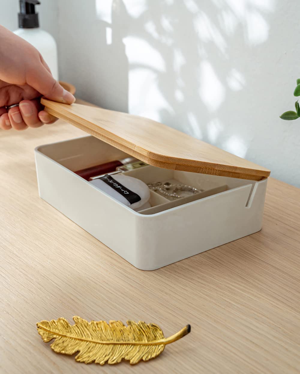 Amazon.co.jp: IwaiLoft 卓上 収納ケース 鏡付き アクセサリーケース